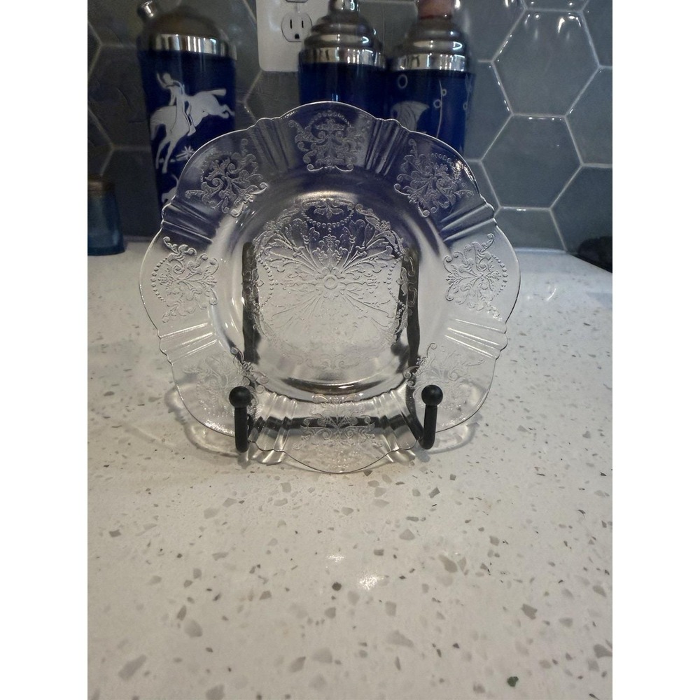 Macbeth Evans American Sweetheart Pink 6" Sherbet Bread Plate Depression Glass